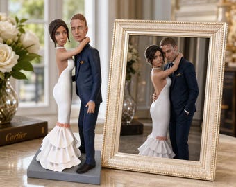 Figuras 3D boda personalizadas, Estatuas de pareja 3D, Muñecos Figuras para pastel de boda personalizado, Regalos de matrimonio, compromiso