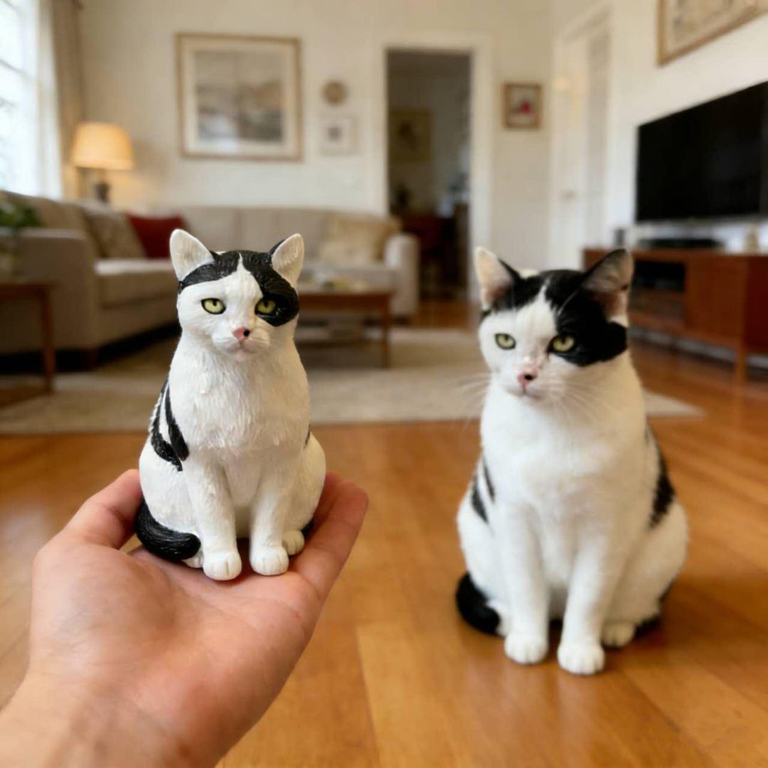 Custom Pet Memorial Figurine From Photo, Personalized Cat Replica ...