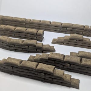Modular Sandbag Set - Defensive Emplacements | Wargaming Trench Terrain | 28mm 32mm Scale