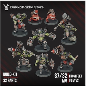 ヘッド・クラッカズ・モブ - 重装甲の組み立てキット | SFオーク突撃部隊 | 3Dプリント製ヒーロースケール