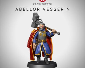 Abellor Vesserin Resin Miniature – Grimdark Sci-Fi Commander, 28-32mm