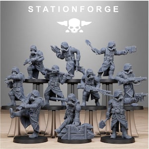 GrimGuard Shovel Trenches (Pack of 10) | UHD 16k Physical Resin Miniatures by StationForge