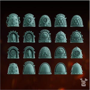 Lunar Knights Shoulder Pads – 20pc Elite Space Knight Upgrade Kit (28mm 32mm Scale)