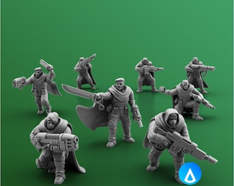 Resin Printed Sci-Fi Infiltrators – Stealth Infantry Miniatures, 25-28mm Wargaming x 8
