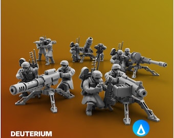 Deuterium Soldiers Heavy Weapons Teams – Grimdark Resin Artillery Squad (5x Teams)
