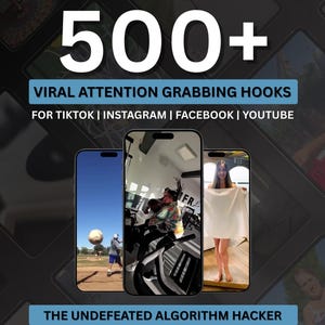 500+ Virala Hook-videor, paket med PLR, MRR, återförsäljningsrättigheter, TikTok-rullar, shorts, tillväxtpaket för sociala medier, digital nedladdning, MP4