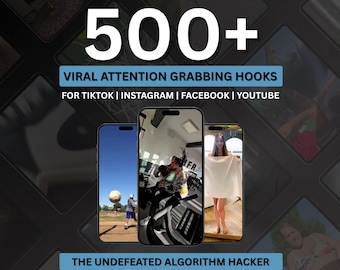 500+ Viral Hook Videos Bundle PLR MRR Resell Rights TikTok Reels Shorts Social Media Growth Pack Digital Download MP4
