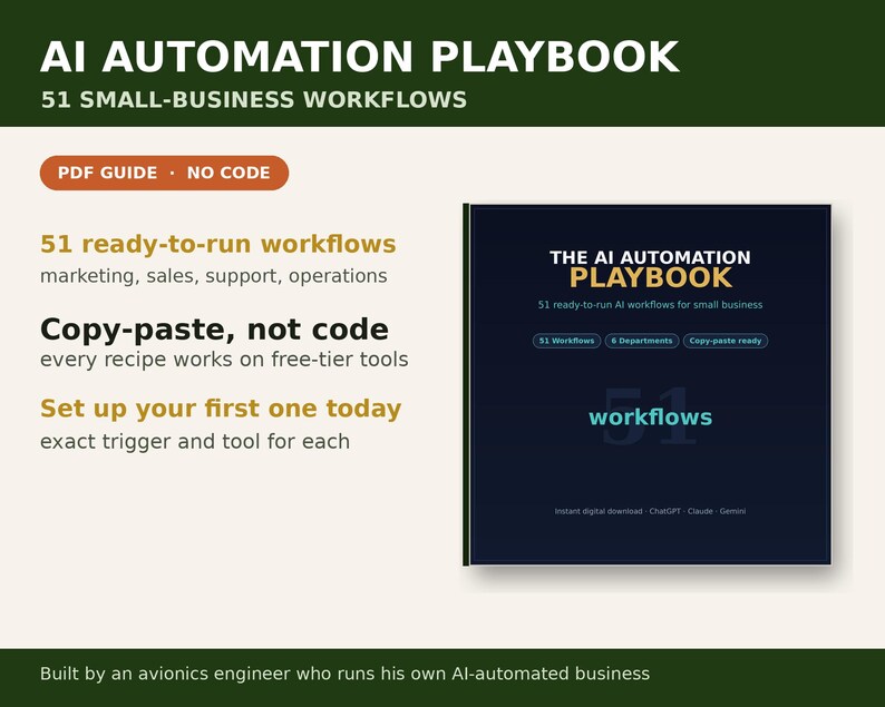 AI Automation Playbook | 51 Small Business Workflows PDF Guide image 2