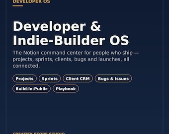 Indie Builder OS - Developer Notion Template | Projects & Client CRM