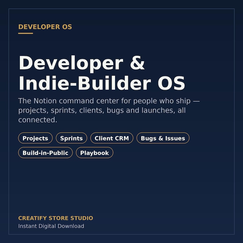 Plantilla de Notion para desarrolladores independientes / CRM para clientes de proyectos de desarrolladores imagen 3