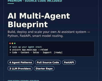 AI Multi-Agent Automation Blueprint | Python FastAPI LLM Code (Digital Download)