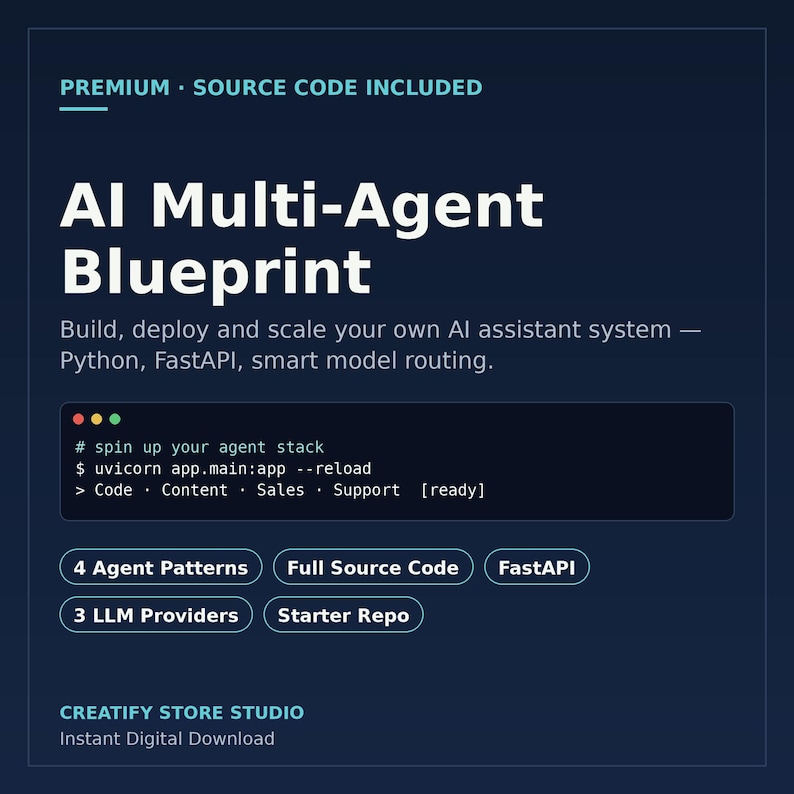 AI Multi-Agent Automation Blueprint | Python FastAPI LLM Code (Digital Download) image 3