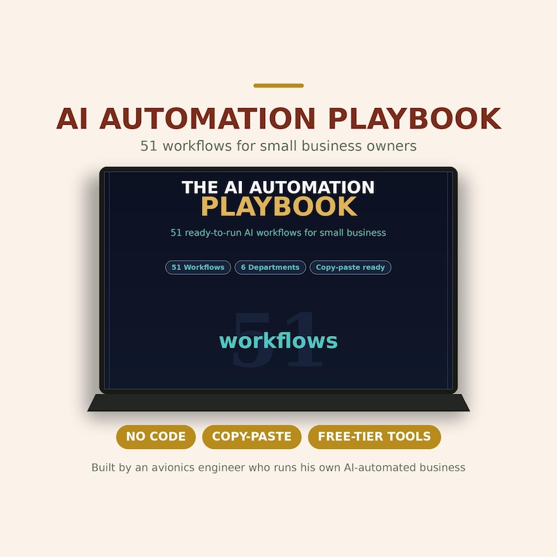 AI Automation Playbook | 51 Small Business Workflows PDF Guide image 1