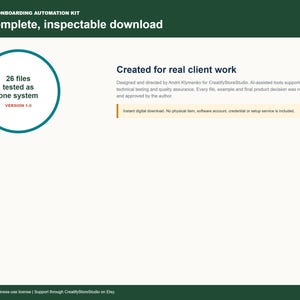 Client Onboarding Kit complete download package with 26 files created for real client work
