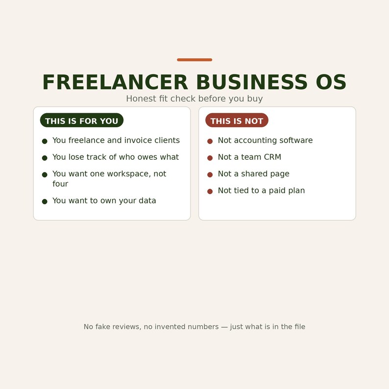 Plantilla de Notion para negocios freelance / Proyectos de facturación CRM imagen 4