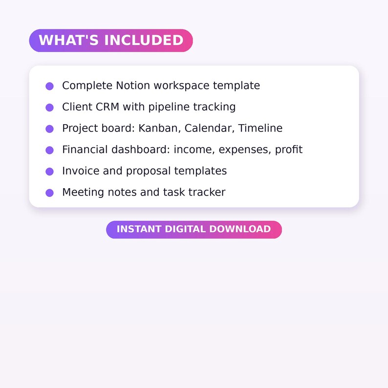 Plantilla de Notion para negocios freelance / Proyectos de facturación CRM imagen 8