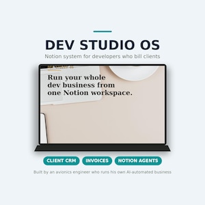 Dev Studio OS Notion Template | Freelance Developer CRM Projects