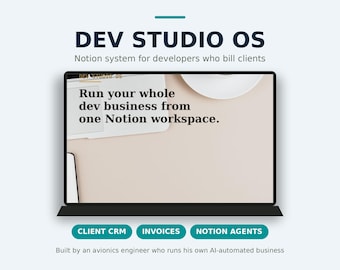 Dev Studio OS Notion Template | Freelance Developer CRM Projects