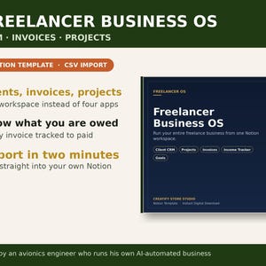 Plantilla de Notion para negocios freelance / Proyectos de facturación CRM imagen 3