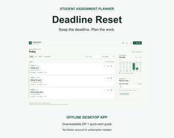 Student Assignment Planner | Offline Deadline Tracker with Workload Planning | Desktop Browser App