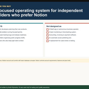 Indie Builder OS feature overview and best fit description for indie product builders