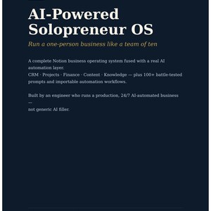 KI-getriebenes Solopreneur OS | Notion Business Template, crm, sponsor, Inhalt (digitaler Download) Bild 2