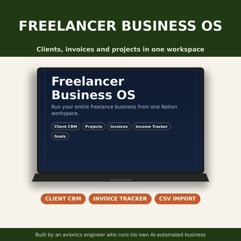 Plantilla de Notion para negocios freelance / Proyectos de facturación CRM imagen 2