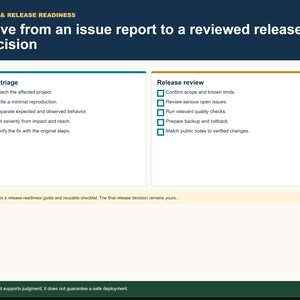 Indie Builder OS bug triage and release readiness checklist for quality assurance