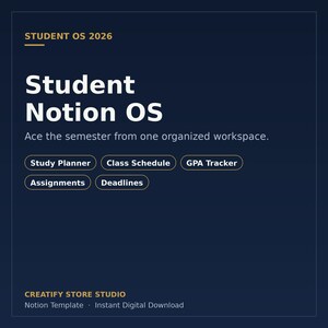 Student Notion-sjabloon 2026 | Studieplanner Lesrooster afbeelding 3