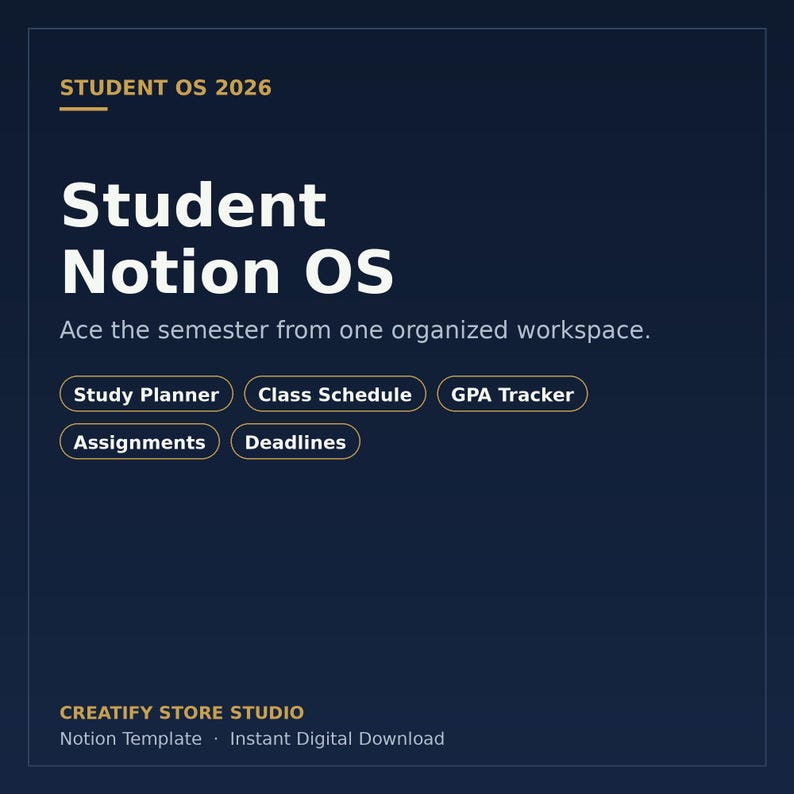 Student Notion-sjabloon 2026 | Studieplanner Lesrooster afbeelding 3