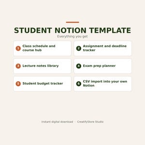 Student Notion-sjabloon 2026 | Studieplanner Lesrooster afbeelding 2