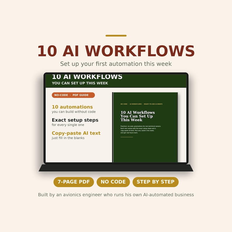 10 AI Workflows Guide – No-Code Automation for Small Business (PDF) image 1