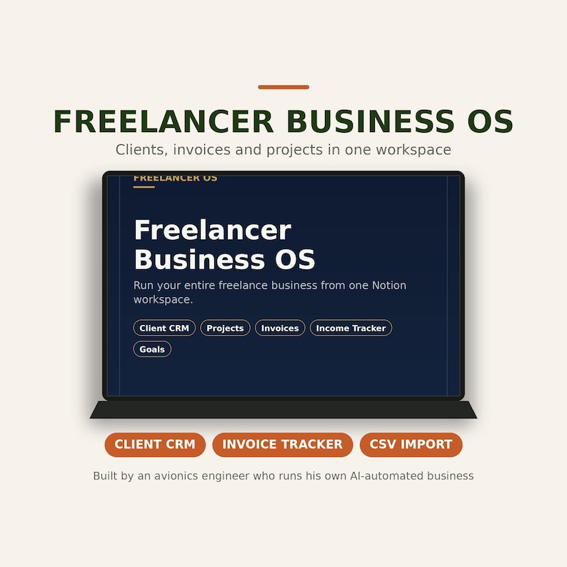 Plantilla de Notion para negocios freelance / Proyectos de facturación CRM imagen 1