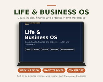 Planificador de Notion para vida y negocios / Metas / Hábitos / Seguimiento de finanzas