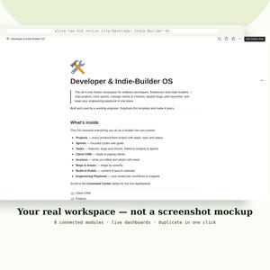 Plantilla de Notion para desarrolladores independientes / CRM para clientes de proyectos de desarrolladores imagen 6