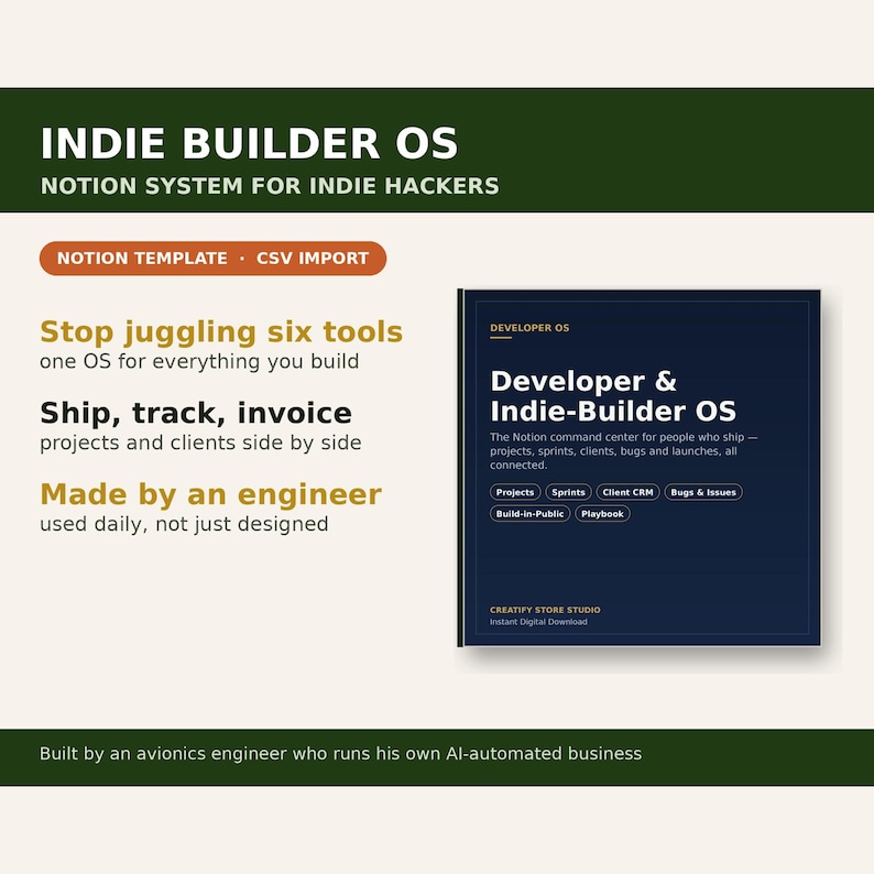 Plantilla de Notion para desarrolladores independientes / CRM para clientes de proyectos de desarrolladores imagen 7