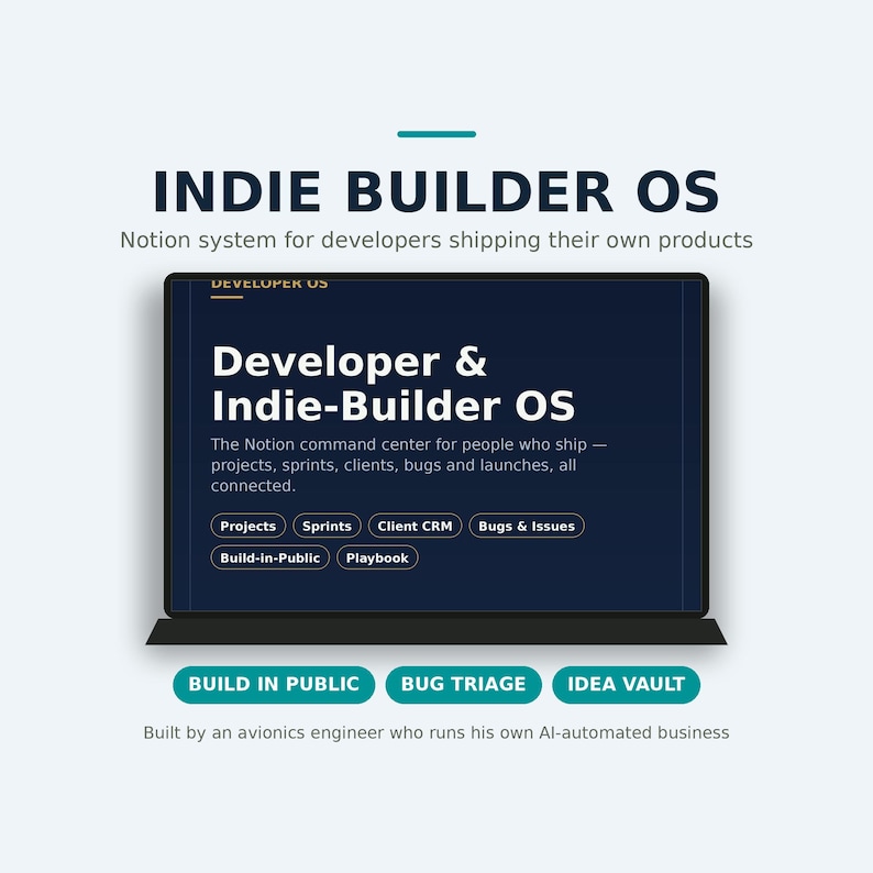 Plantilla de Notion para desarrolladores independientes / CRM para clientes de proyectos de desarrolladores imagen 1