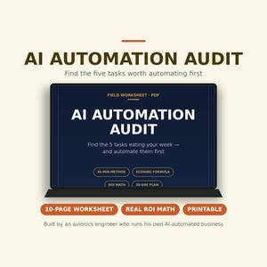 AI自動化監査ワークシート｜タスクROI計算ツール（印刷可能） 画像 1