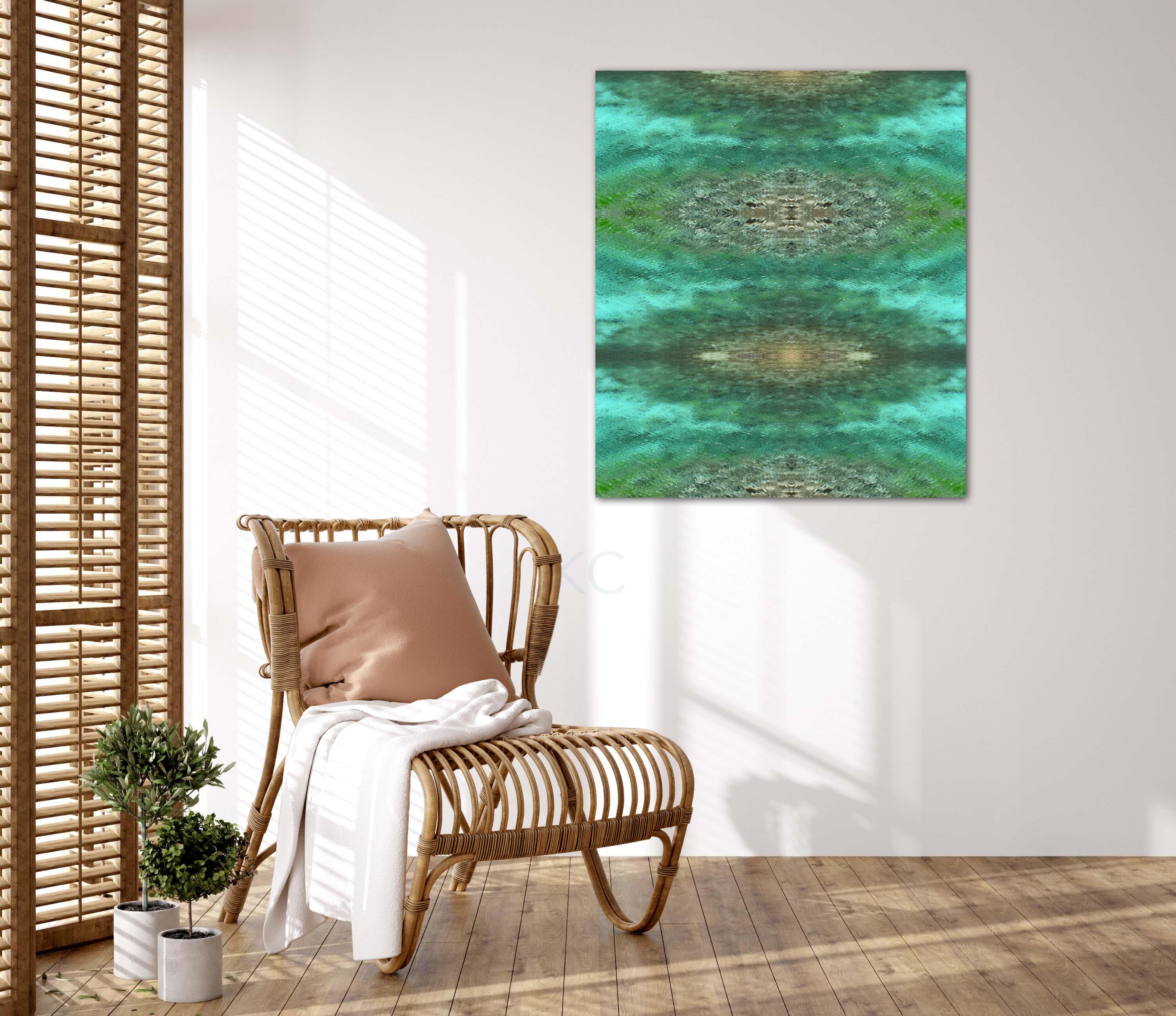 Turquoise China Fabric - view 2 by Kate Cledwyn