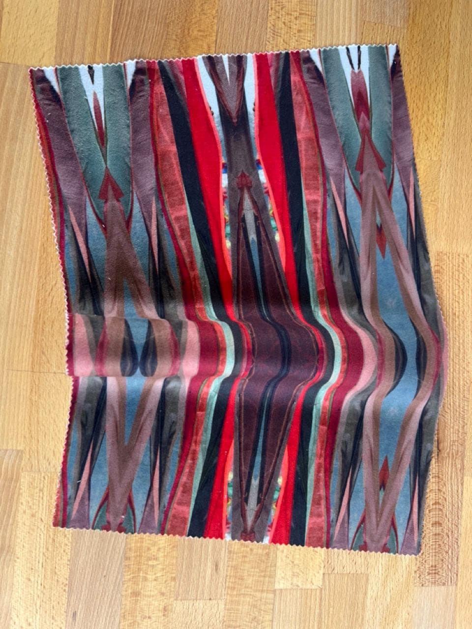 Abstract velvet fabric, bold reds textile. Bold designer fabric, contemporary luxury material for home decor. Curtaining 4