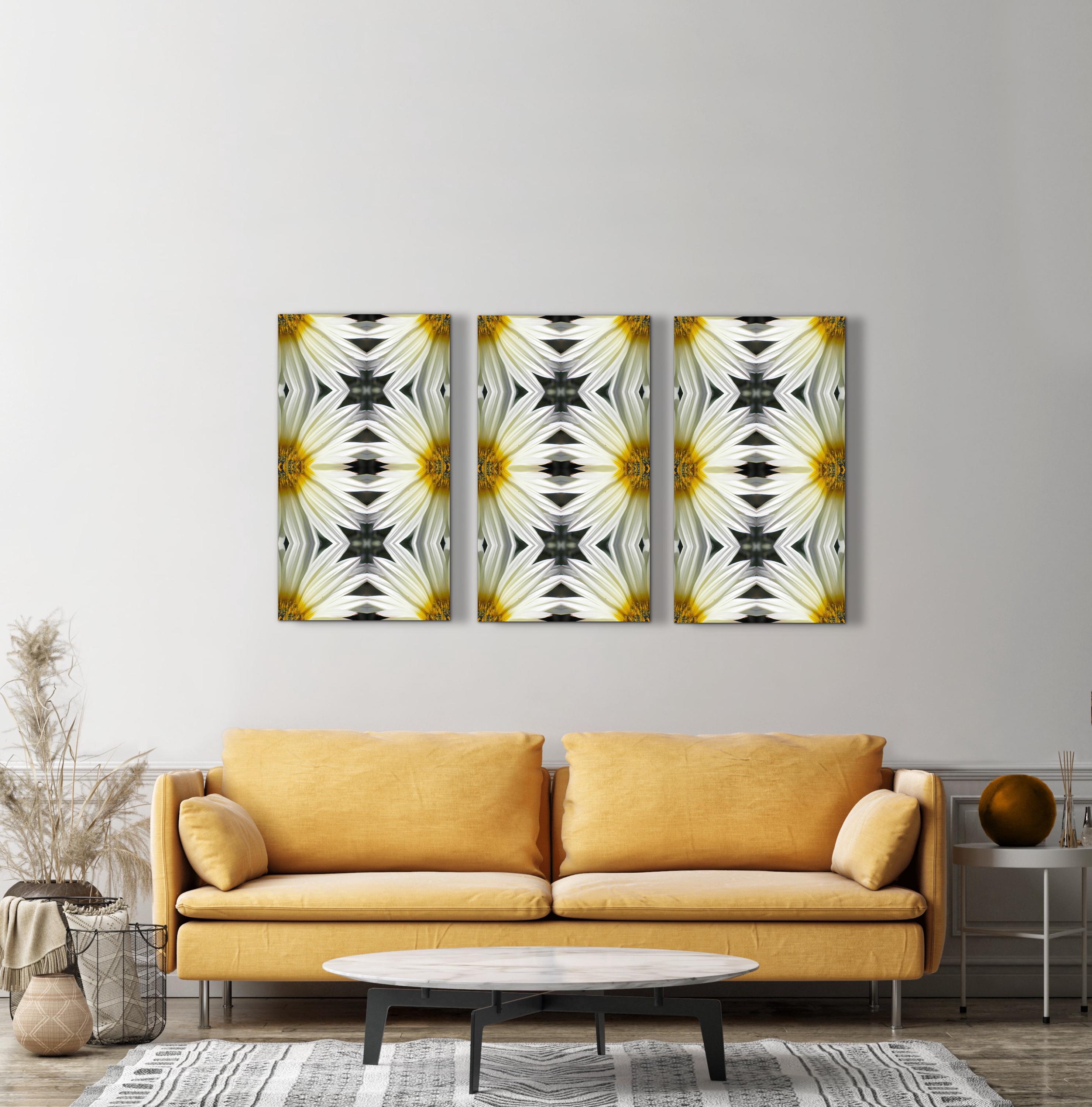Abstract floral velvet fabric, bold yellow floral textile. Neutral designer fabric, contemporary luxury material for home decor. Curtaining 2