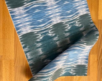 Malta Blues and Greys, designer velvet by the metre, upholstery, home furnishings, blue and grey abstract water theme.