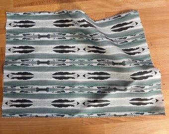 Blue Rocks, designer linen by the metre, upholstery, curtains, home furnishings, blue abstract stone theme.