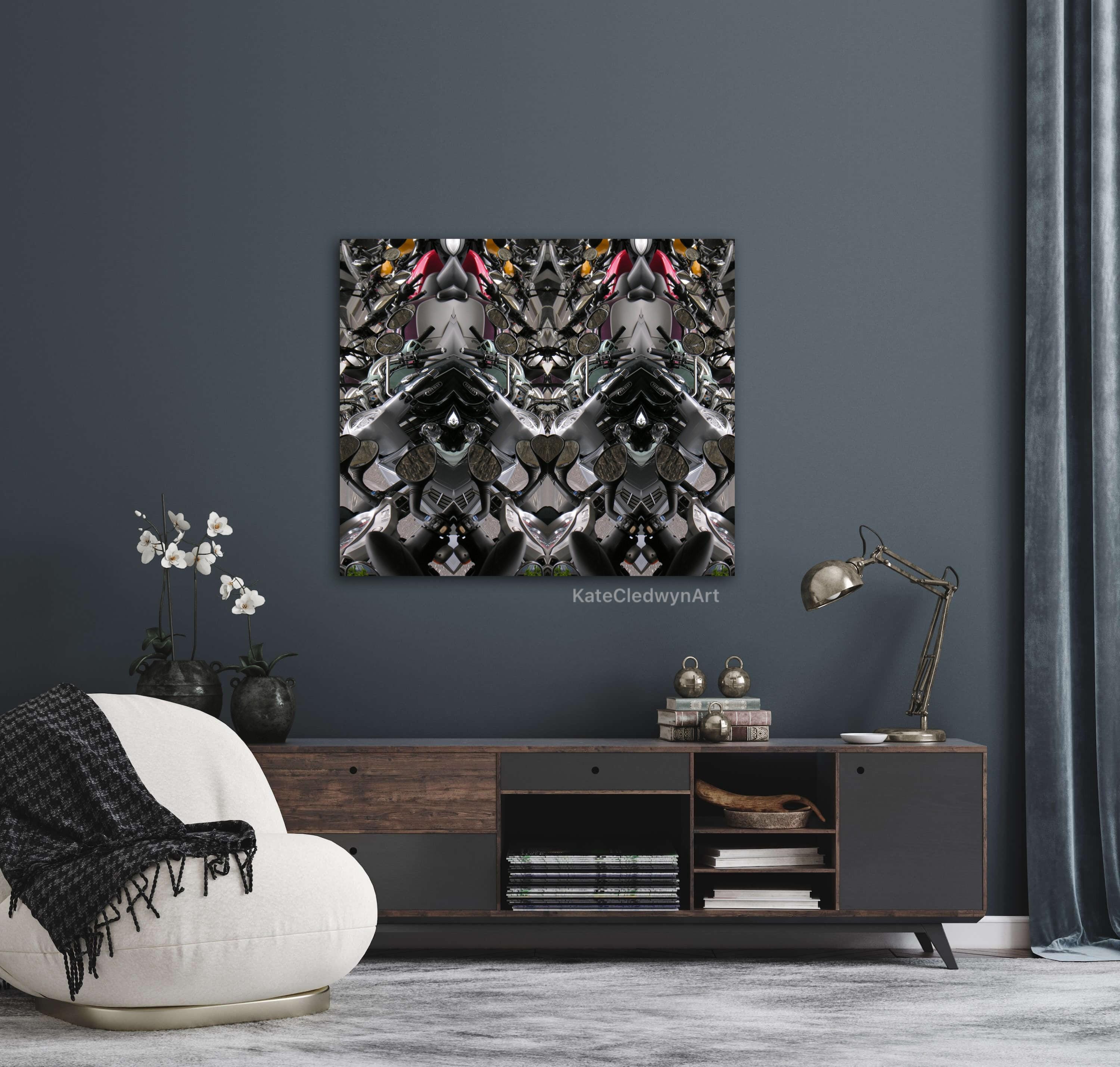 Biking Reflections Wall Art - view 2 by Kate Cledwyn