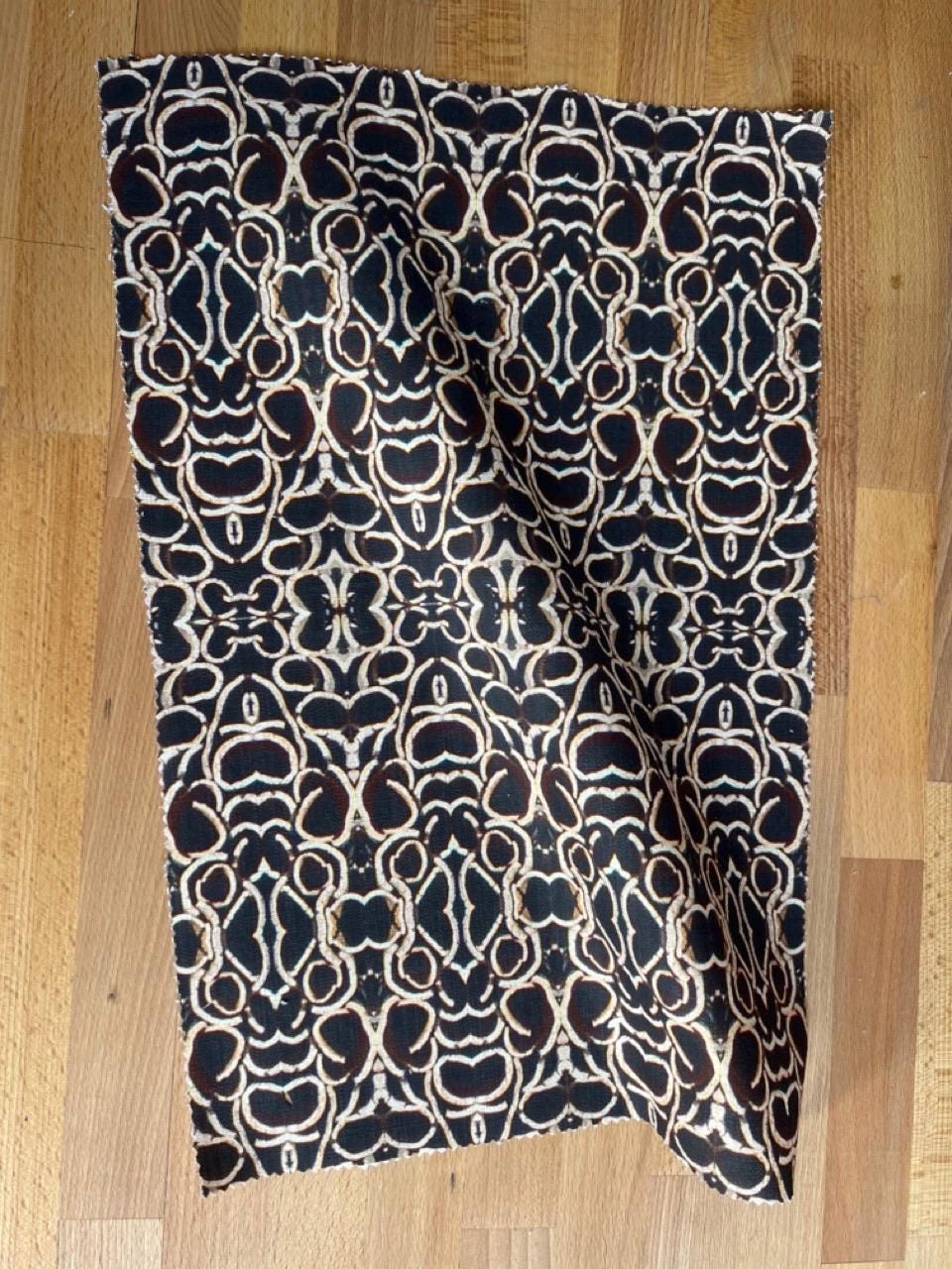 Abstract wood linen fabric, strong cork hued textile. Bold designer fabric, contemporary luxury material for home decor. Curtaining.