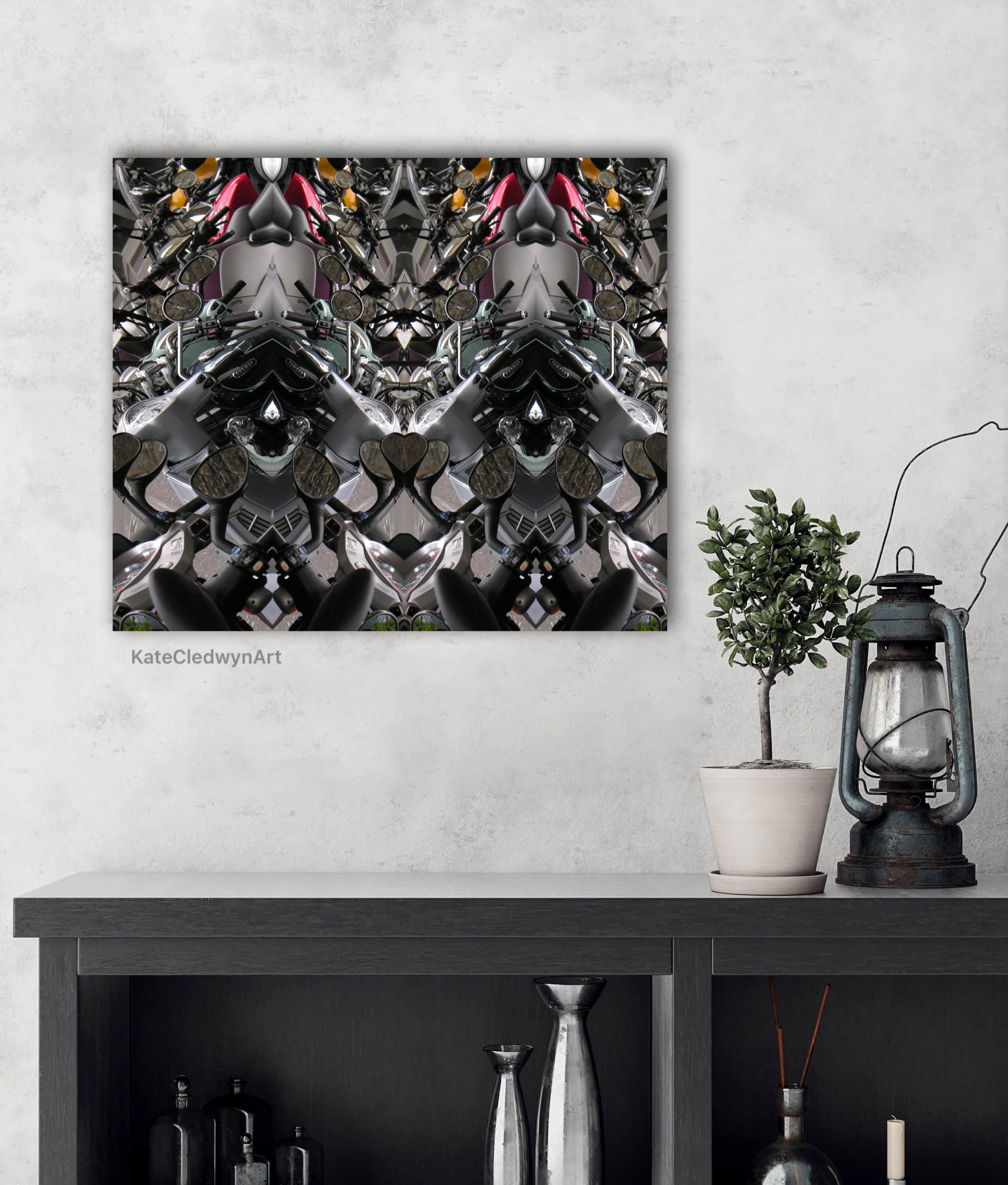 Biking Reflections Wall Art - view 4 by Kate Cledwyn