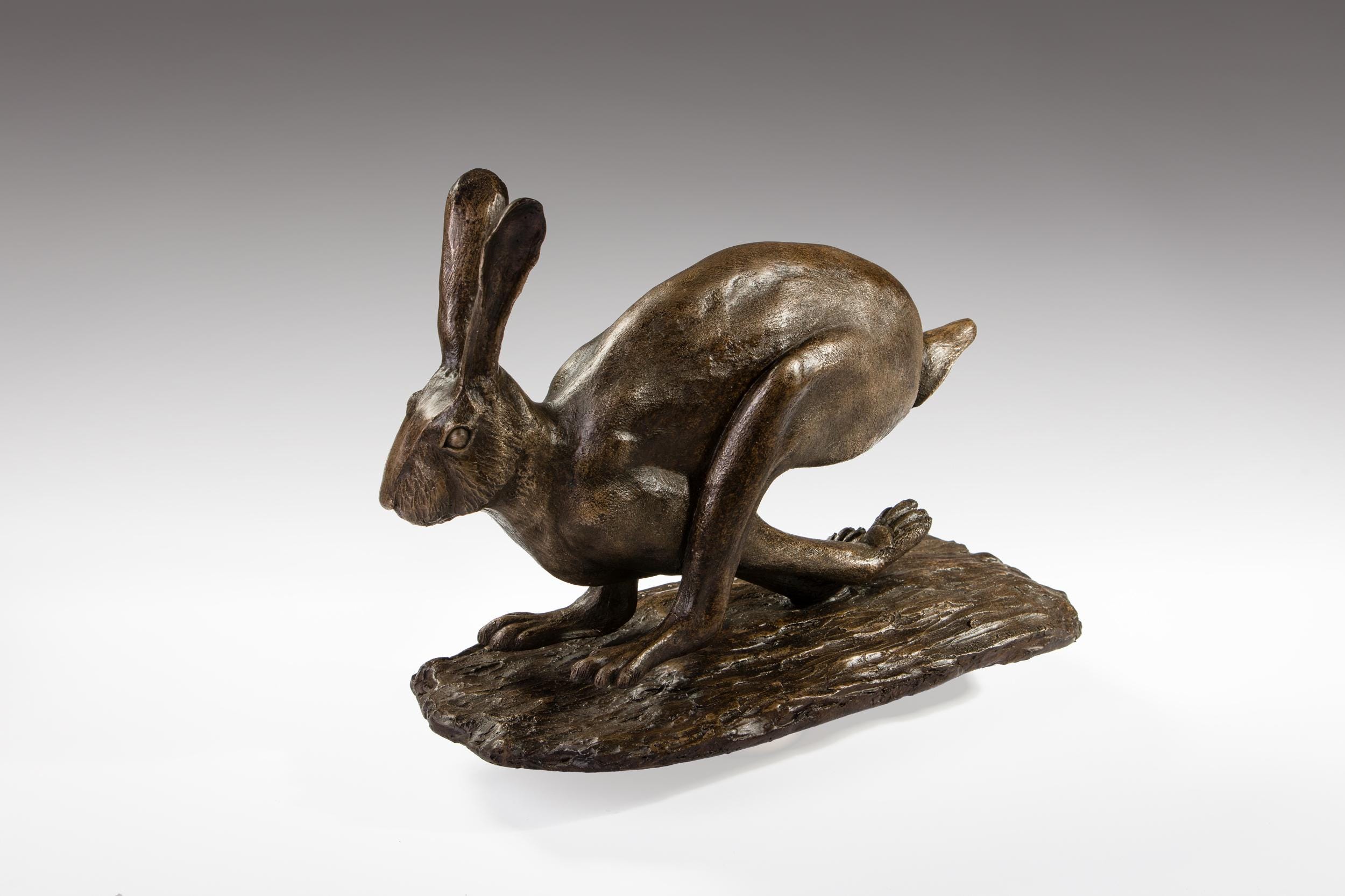 Hare sculpture - Bronze Resin Sculpture by Kate Cledwyn