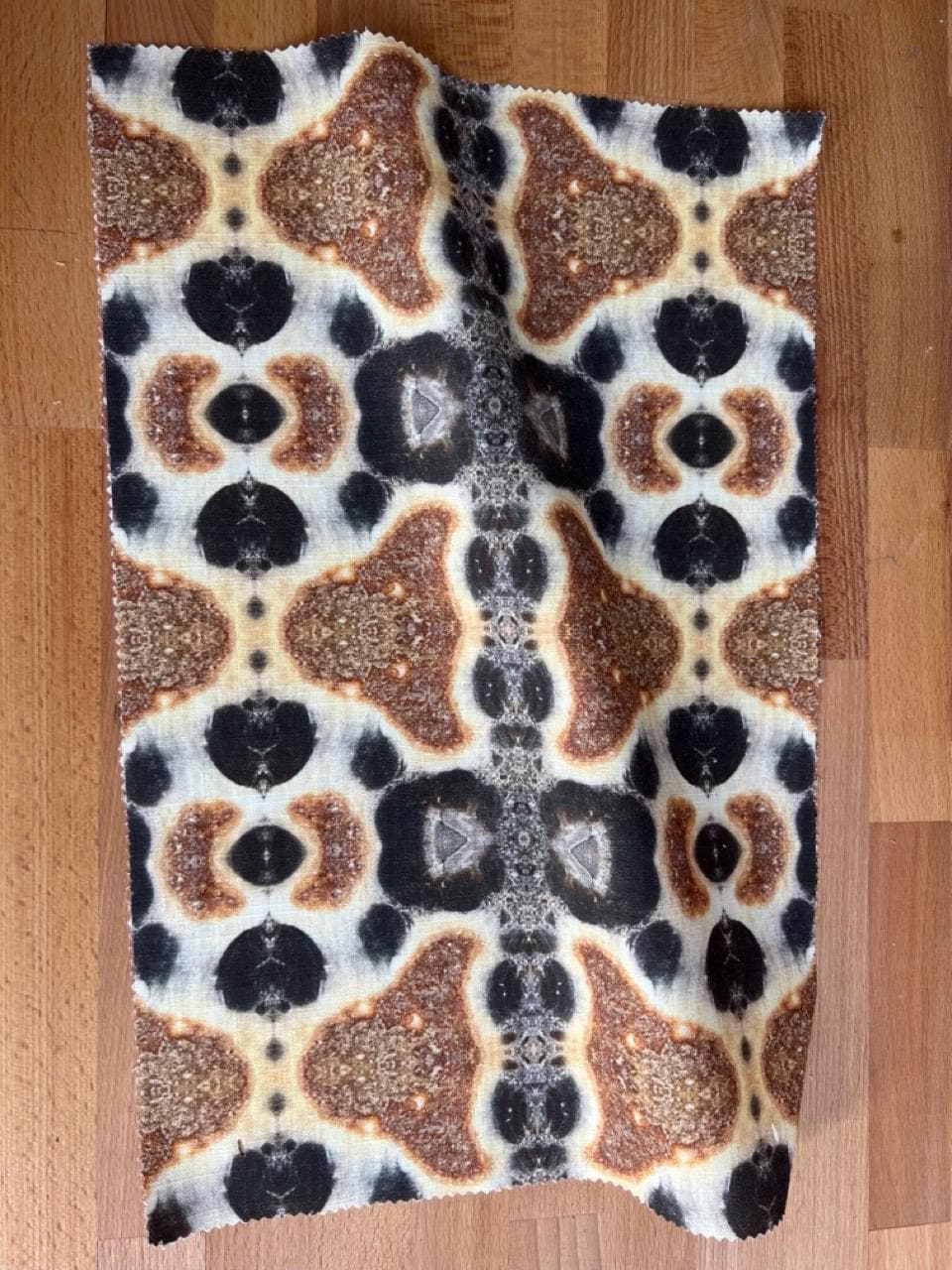 Abstract stone linen fabric, bold brown stone textile. Neutral designer fabric, contemporary luxury material for home decor. Curtaining 3
