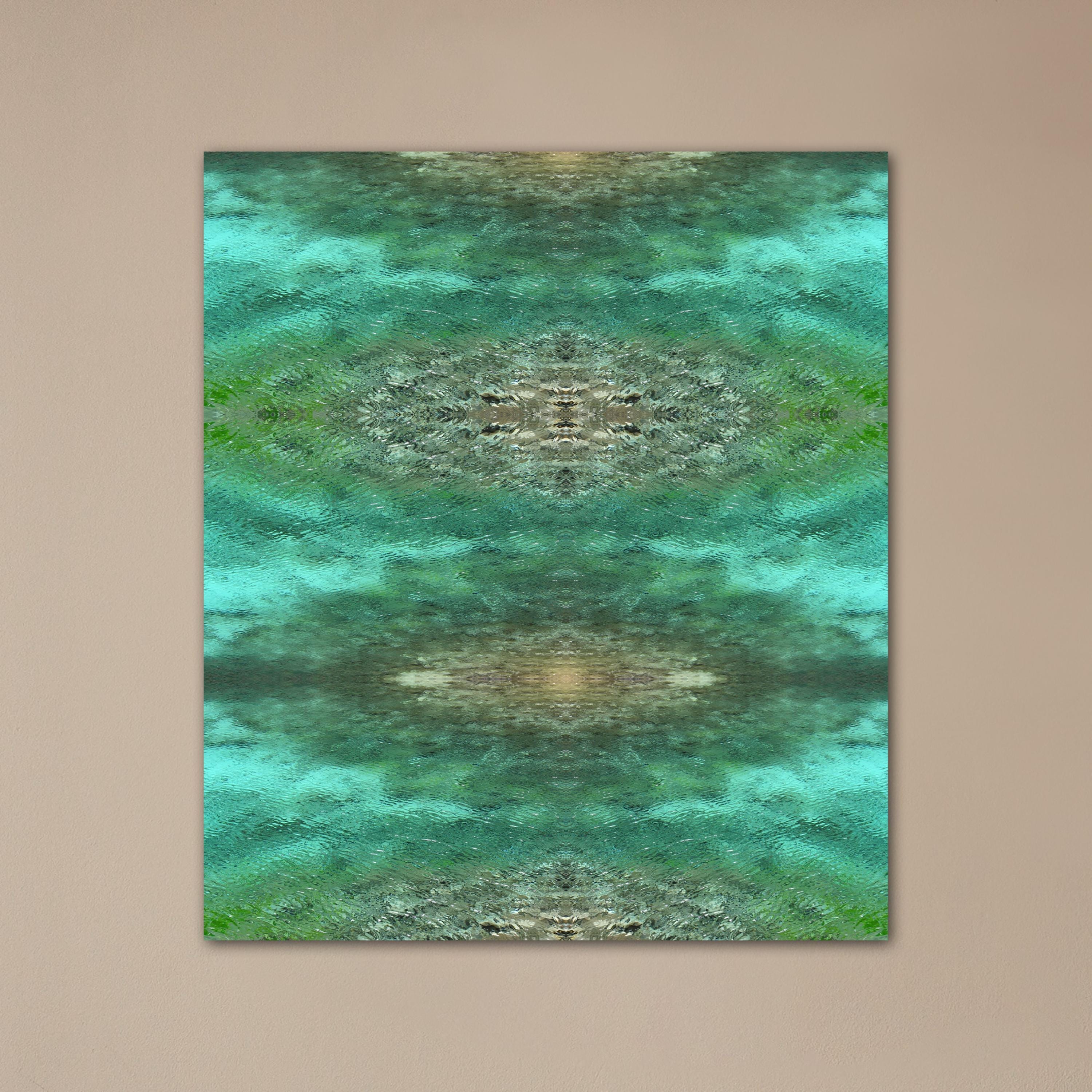 Turquoise China - Linen mix fabric by Kate Cledwyn