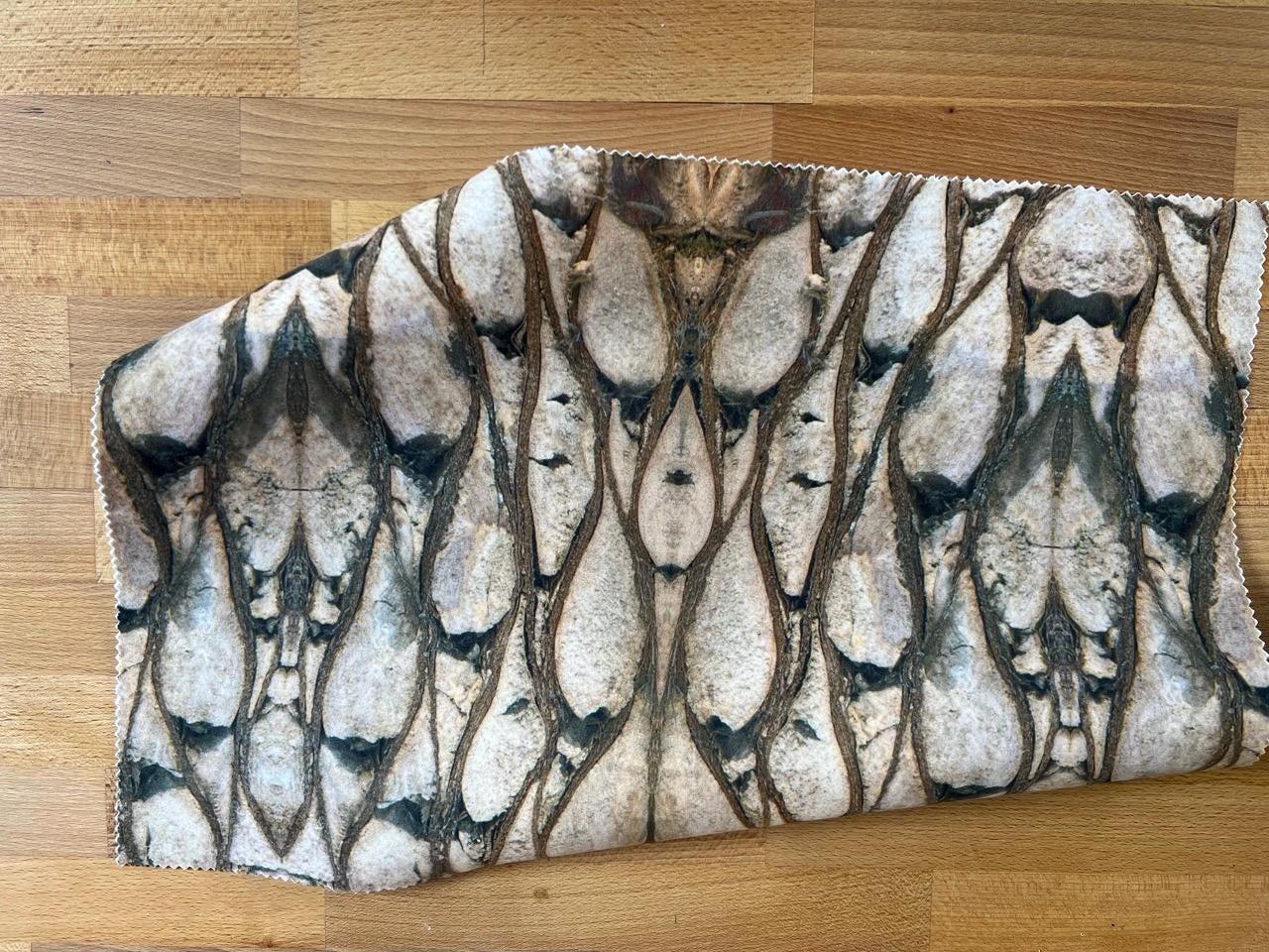 Abstract tree velvet fabric, browns and blacks textile. Bold designer fabric, contemporary luxury material for home decor. Curtaining.